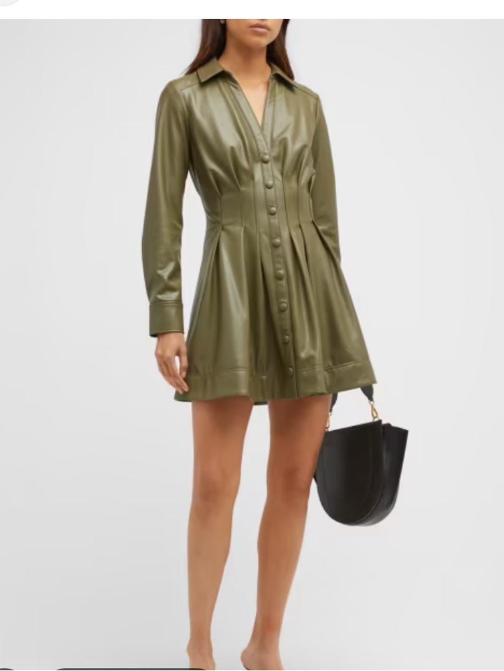 Veronica Beard
Ameeta Button-Front Faux Leather Mini Dress